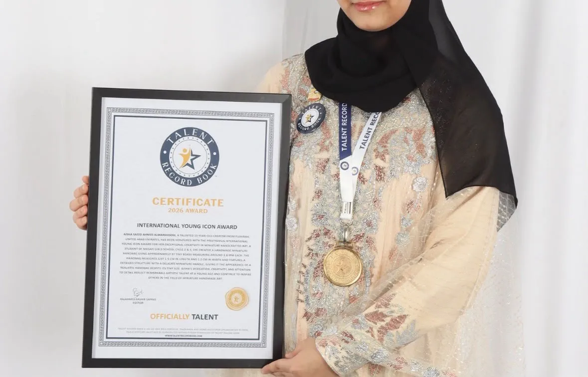 عائشة المرشودي.. موهبة إماراتية تحصد جائزة "الأيقونة الشابة الدولية 2026" عن أعمال فنية بالغة الدقة