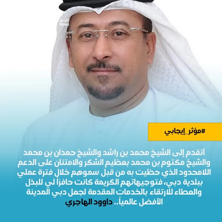 المهندس داوود الهاجري شخصية "مؤثر إيجابي" لهذا الأسبوع