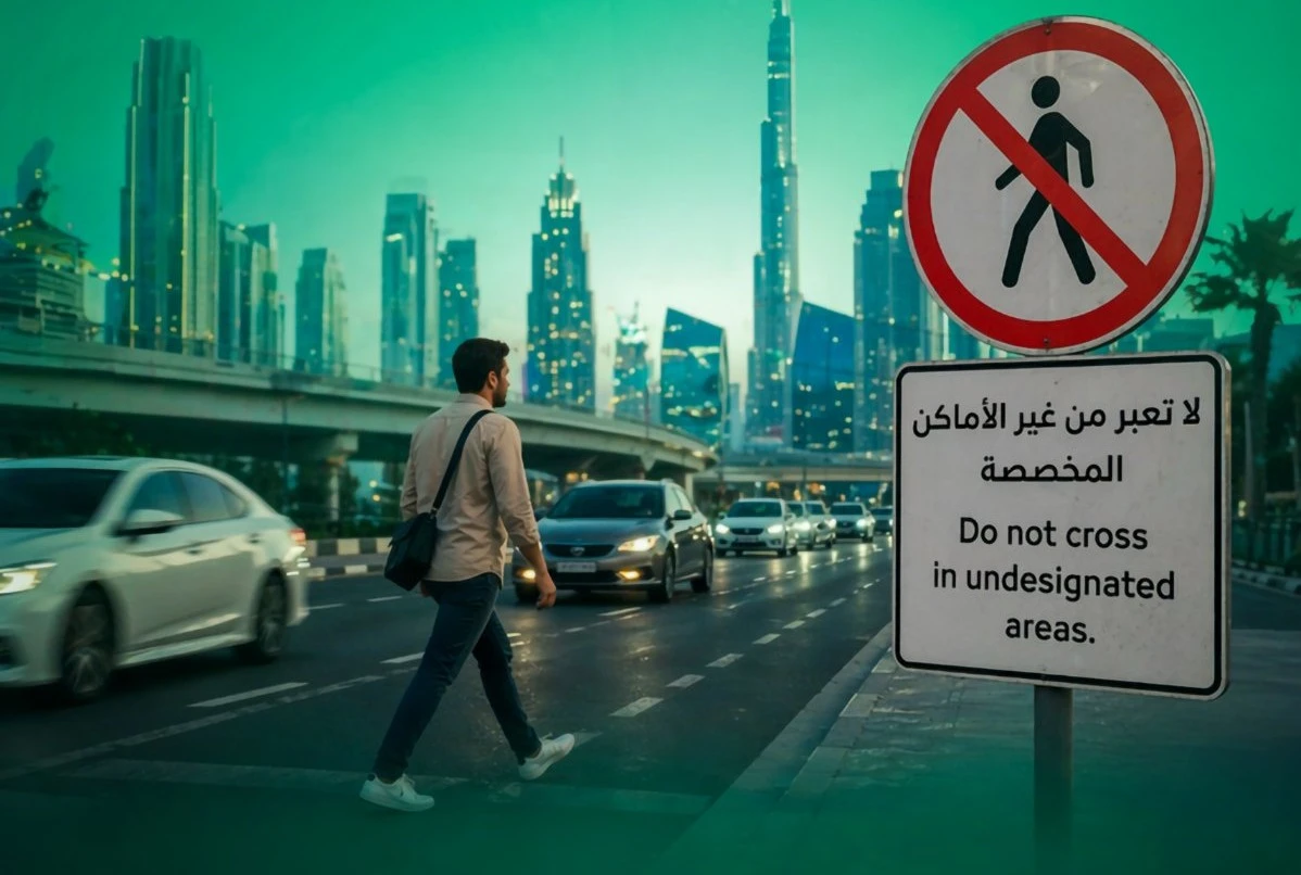 غرامة 400 درهم للمخالفين.. شرطة دبي تحذر من عبور المشاة من غير الأماكن المخصصة