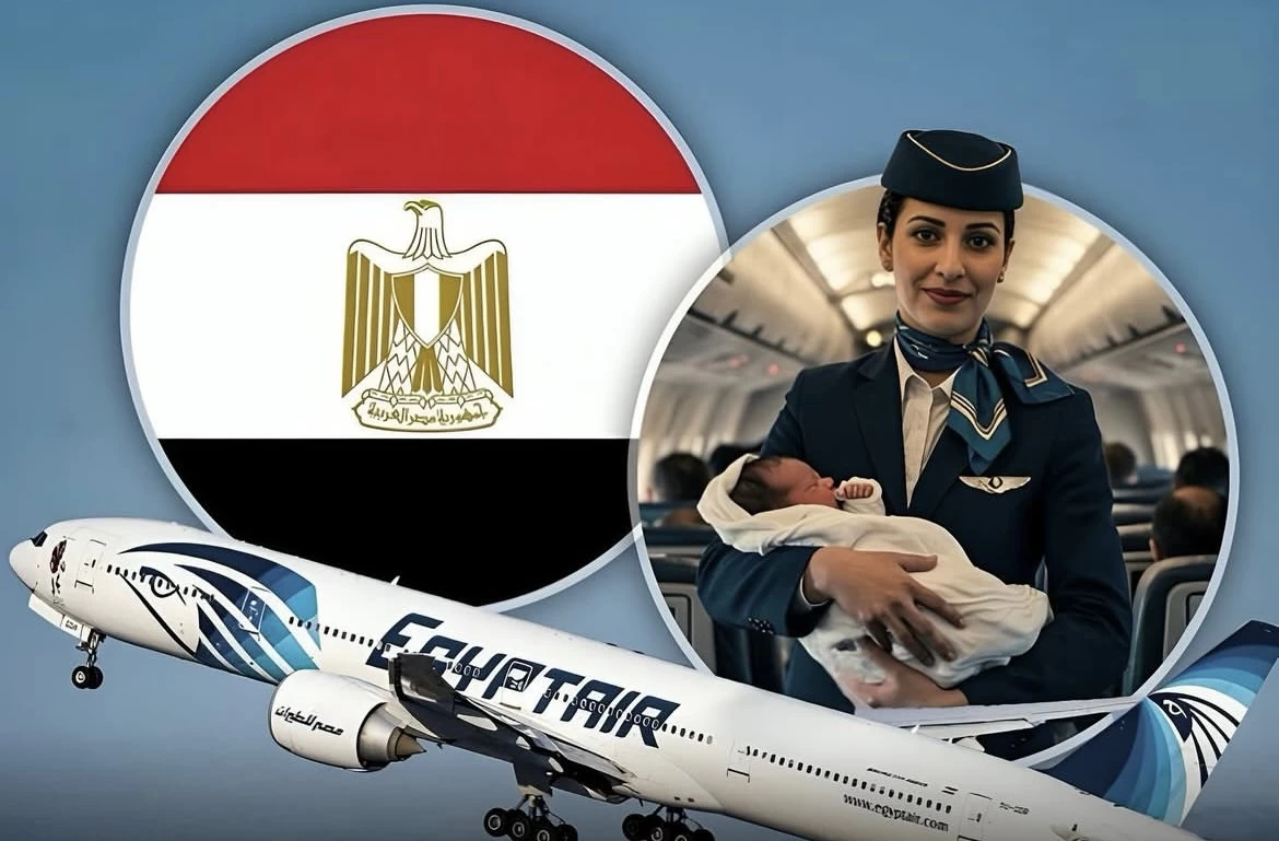 ولادة “فوق السحاب” على متن رحلة مصر للطيران