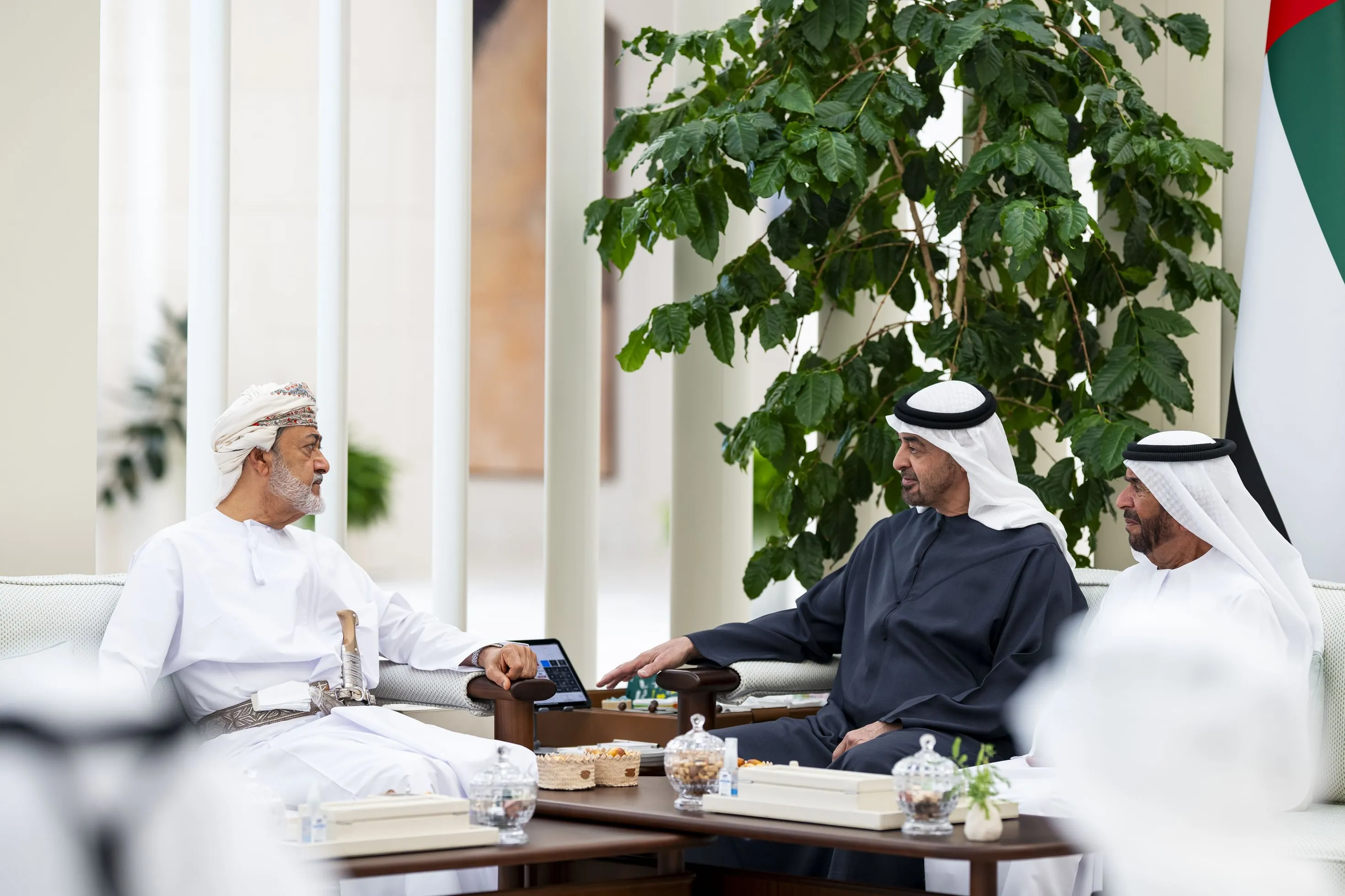 رئيس الدولة وسلطان عمان يبحثان العلاقات الأخوية والتطورات الإقليمية ومساعي تعزيز السلام